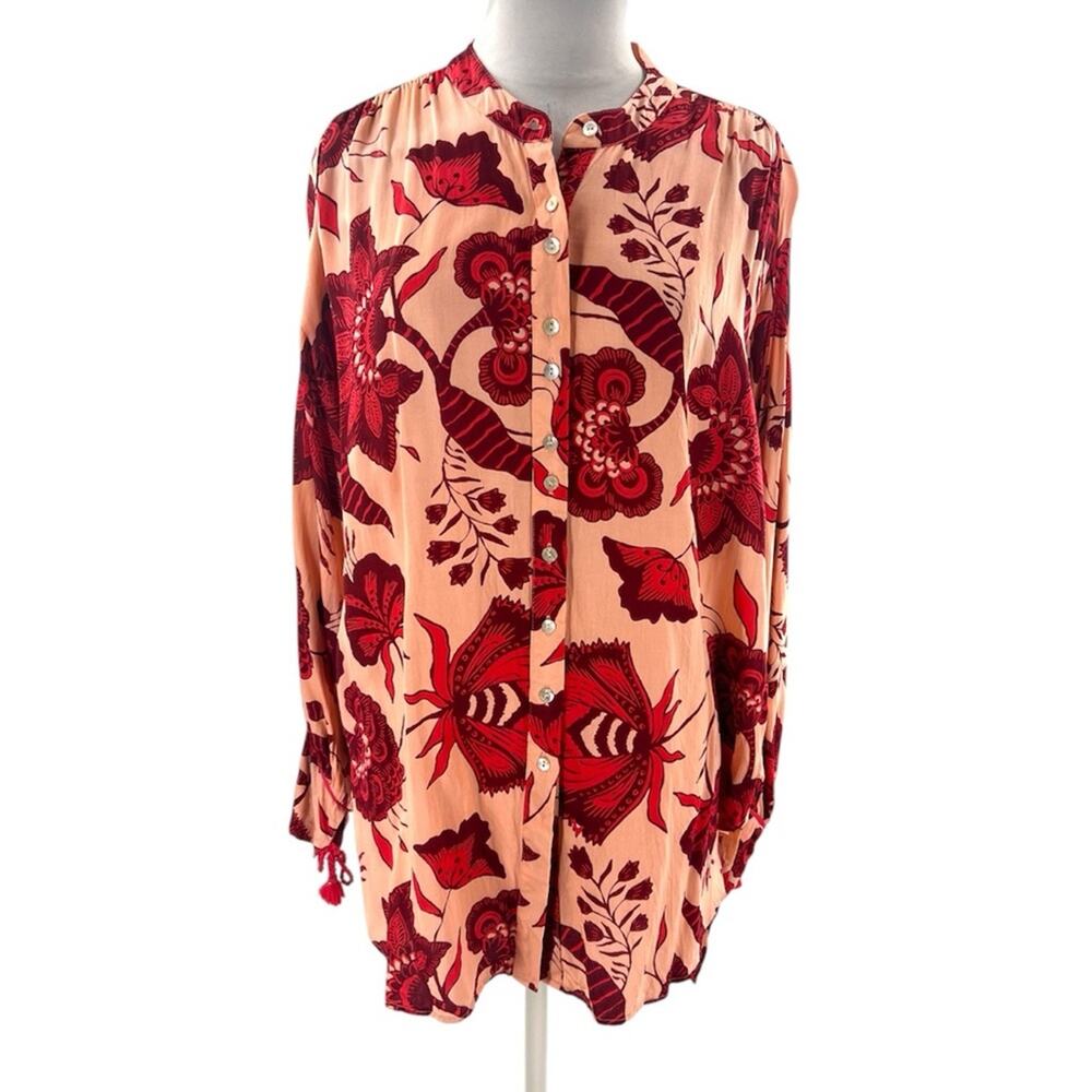 Omika floral‎ tunic top sz L
